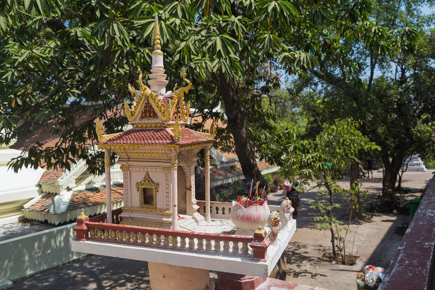 Small shrine among the trees at Wat Phnom